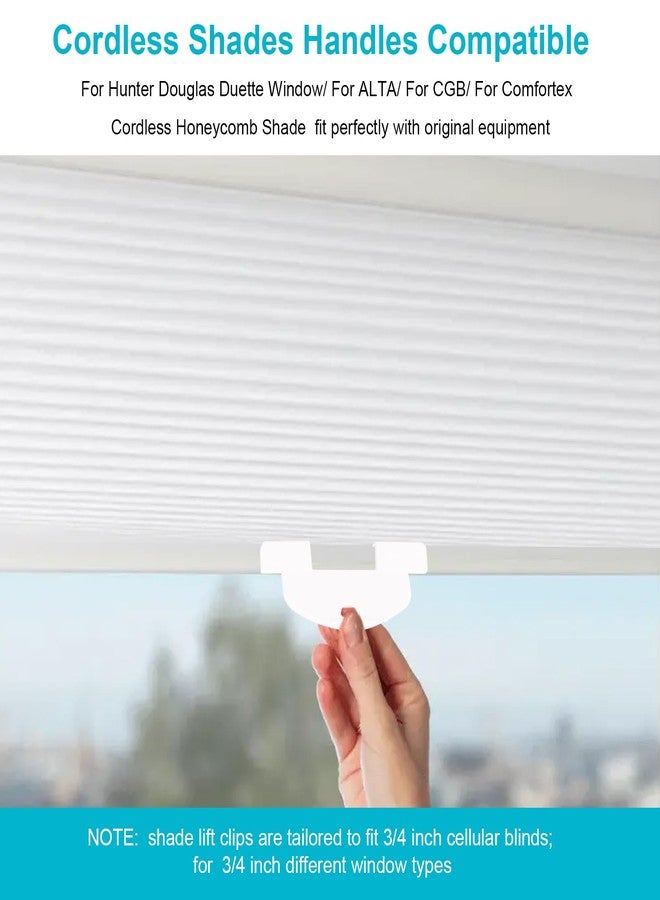 HEBRAR for Hunter Douglas Blind Clips Lite Rise Handle, 3/4" Bottom Rail Handle for Cordless Shade Handle Replacement for Hunter Douglas Duette Window and Applause Cordless Shades 3 Pack - Image 2
